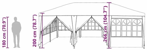Šator za svadbe - šator za zabave Bijelo 600 x 400 x 266 cm Polietilen - Bijela 4 x 6 m