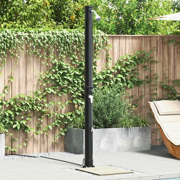 Vanjski solarni tuš 20 l PVC i aluminij Crna - Tuš od 7 cm s slavinom