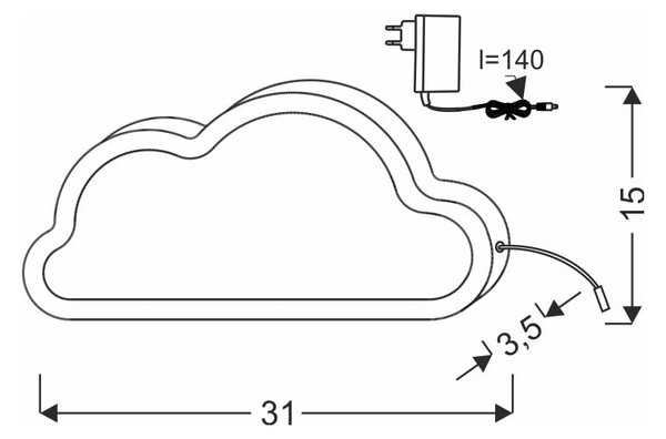 Plava dječja lampa Cloud - Candellux Lighting