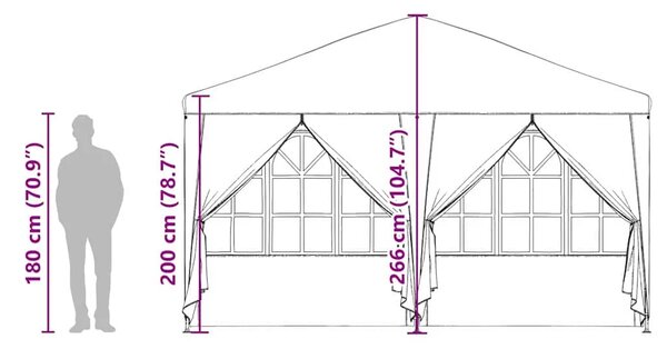 Šator za svadbe - šator za zabave Zelena 400 x 400 x 266 cm Polietilen - Zelena 4 x 4 m