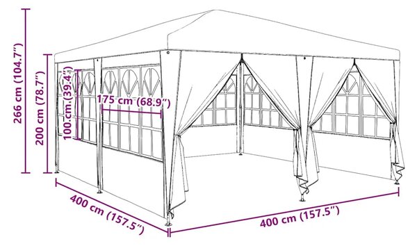 Šator za svadbe - šator za zabave Zelena 400 x 400 x 266 cm Polietilen - Zelena 4 x 4 m