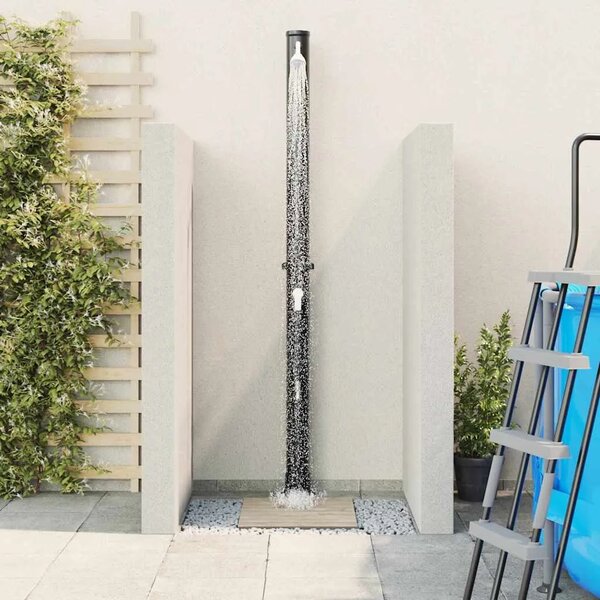 Vanjski solarni tuš 20 l PVC i aluminij Crna - Tuš od 7 cm s slavinom