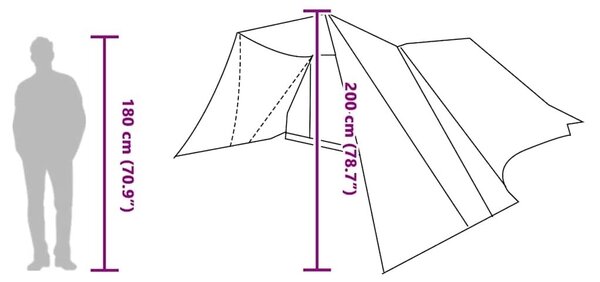 Tipi šator 12-osobni Zelena taft - Zelena 66 x 45 5 x 20 cm