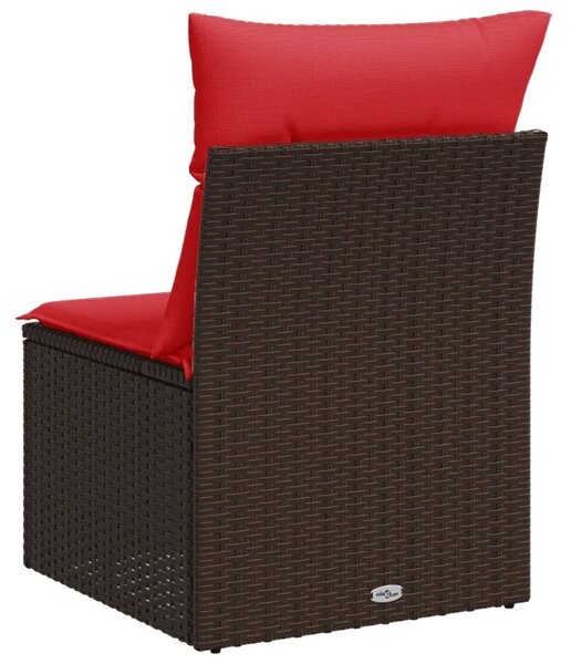 | Vrtni kauč | s jastukom Smeđa 55 x 62 x 69 cm Poli ratan - Smeđa 1 srednja sofa Smeđa
