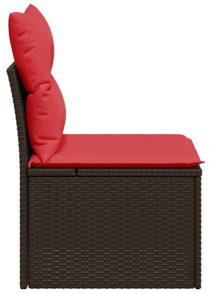 | Vrtni kauč | s jastukom Smeđa 55 x 62 x 69 cm Poli ratan - Smeđa 1 srednja sofa Smeđa