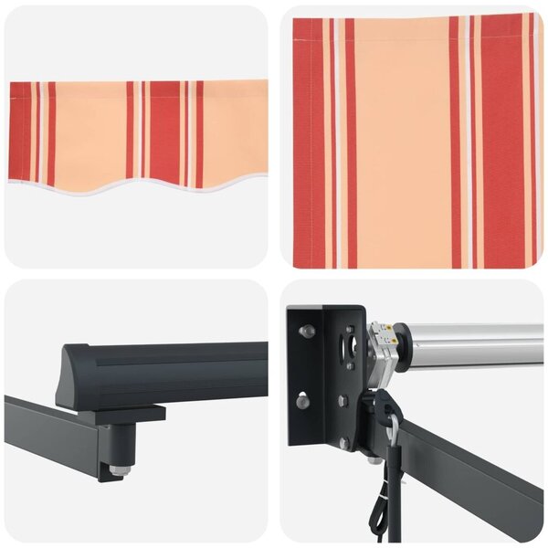 Povlačiva tenda Žuta i narančasta 350 x 250 x 165 cm - Žuta/narančasta/bijela 3 5 x 2 5 m s antracitnim okvirom