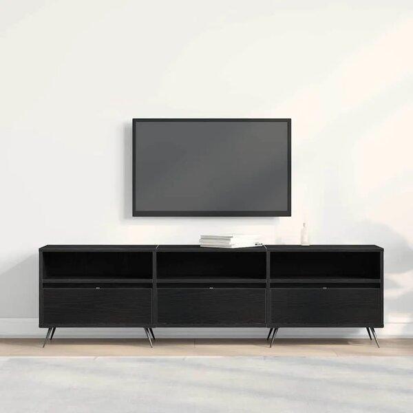 TV ormar 150 x 30 x 44 5 cm Crni hrast Konstruirano drvo - Crni hrast