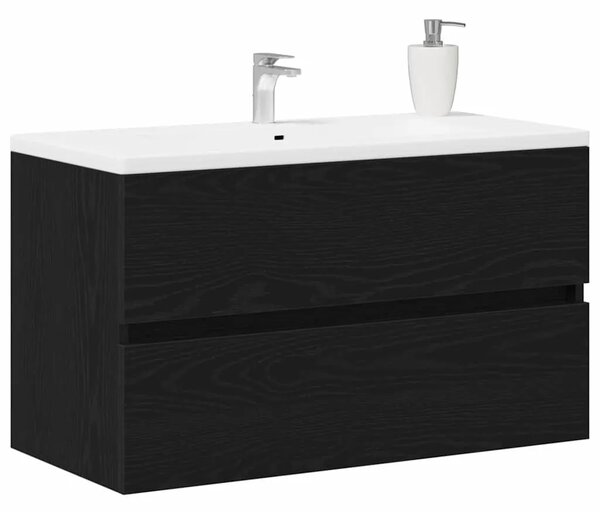 Kupaonski ormarić za sudoper Crni hrast 80 x 38 5 x 45 cm - Crni hrast 80 x 38.5 x 45 cm 1 1