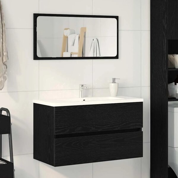 Kupaonski ormarić za sudoper Crni hrast 80 x 38 5 x 45 cm - Crni hrast 80 x 38.5 x 45 cm 1 1
