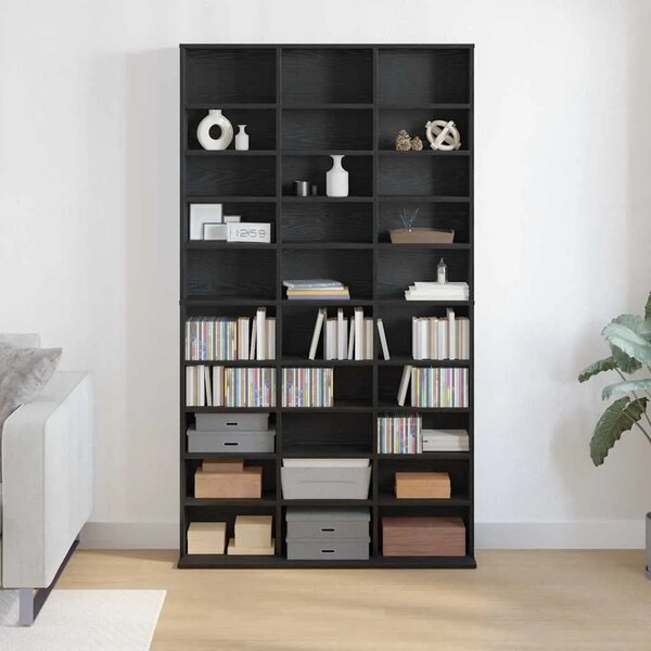 CD ormar Crni hrast 101 x 23 x 177 5 cm Konstruirano drvo - Crni hrast 101 x 23 x 177 5 cm