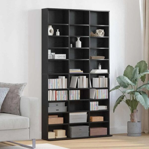 CD ormar Crni hrast 101 x 23 x 177 5 cm Konstruirano drvo - Crni hrast 101 x 23 x 177 5 cm