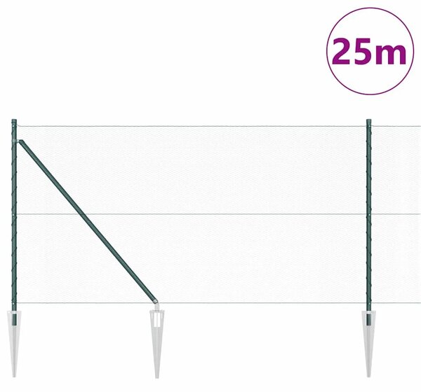 Heksagonalna ograda s stubom 25 x 1 m Čelik premazan PVC-om - 25 x 1 m (13 mm mreža) Šumsko zelena