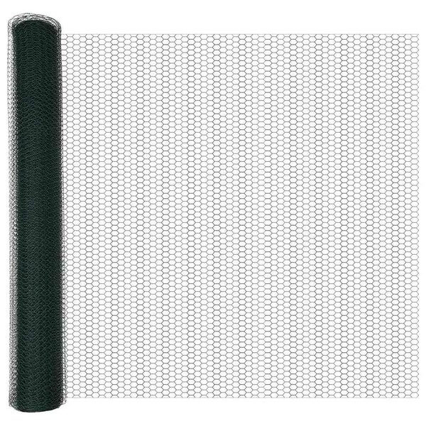 Heksagonalna ograda s stubom 25 x 1 m Čelik premazan PVC-om - 25 x 1 m (13 mm mreža) Šumsko zelena