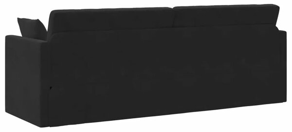 Podni kauč na razvlačenje Crna 213 x 70 x 77 cm Baršun - Crna