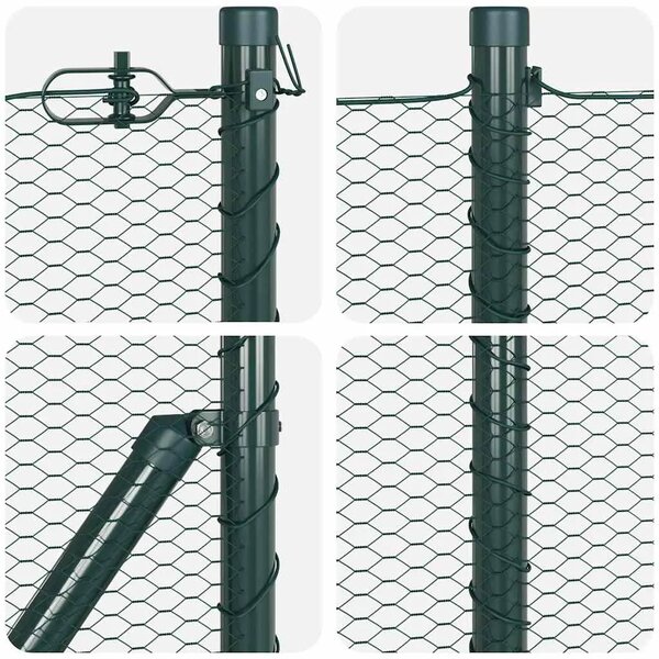 Heksagonalna ograda s stubom 25 x 1 m Čelik premazan PVC-om - 25 x 1 m (13 mm mreža) Šumsko zelena