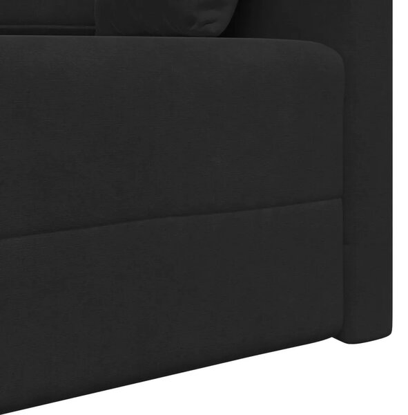 Podni kauč na razvlačenje Crna 213 x 70 x 77 cm Baršun - Crna