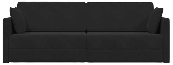 Podni kauč na razvlačenje Crna 213 x 70 x 77 cm Baršun - Crna