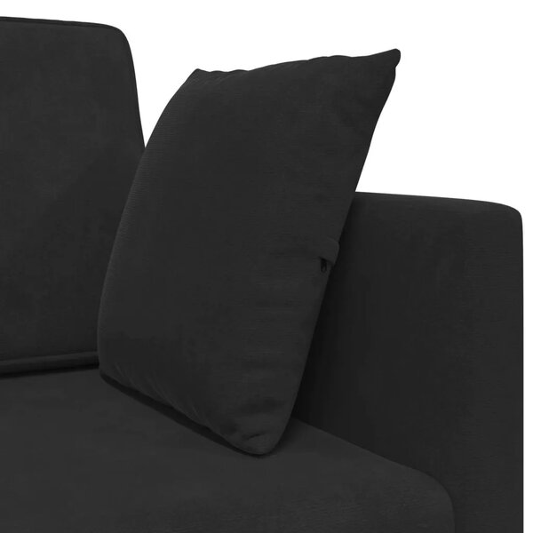 Podni kauč na razvlačenje Crna 213 x 70 x 77 cm Baršun - Crna