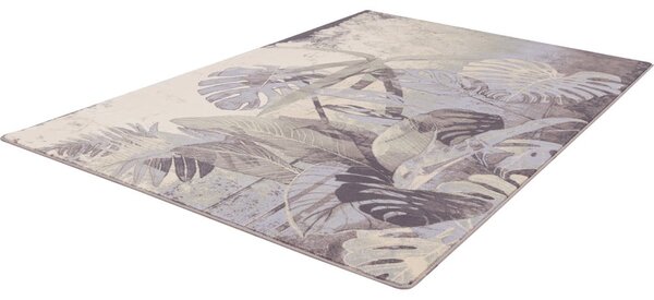 Sivo-krem vuneni tepih 133x180 cm Plants – Agnella