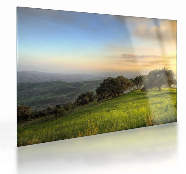Staklena slika - Pogled s brda (70x50 cm)