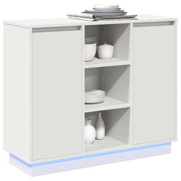 LED komoda Bijelo 90 x 32 x 75 cm Konstruirano drvo - Bijelo