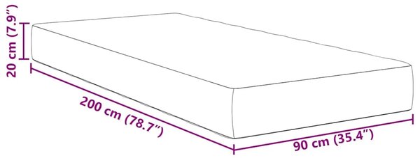 Madrac s madracem Plava 90 x 200 cm tkanina - Plava 90 x 200 cm