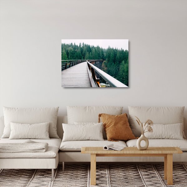 Staklena slika - Most do vrhova drveća (70x50 cm)