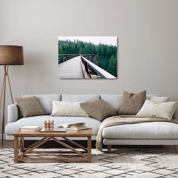Staklena slika - Most do vrhova drveća (70x50 cm)