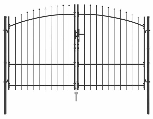 Dvoja vrata WOERDEN 299 5 x 224 5 cm Čelik Može se zaključati - 299 5 x 175 cm Siva