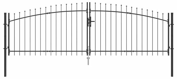 Dvoja vrata WOERDEN 400 x 174 5 cm Čelik Može se zaključati - 400 x 125 cm Siva