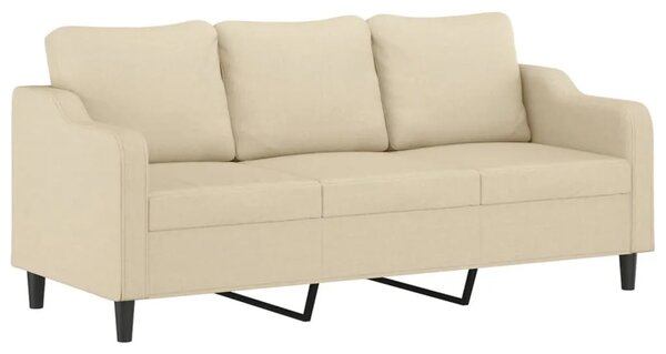Trosjed s tabureom krem 180 cm od tkanine - Krema Krema