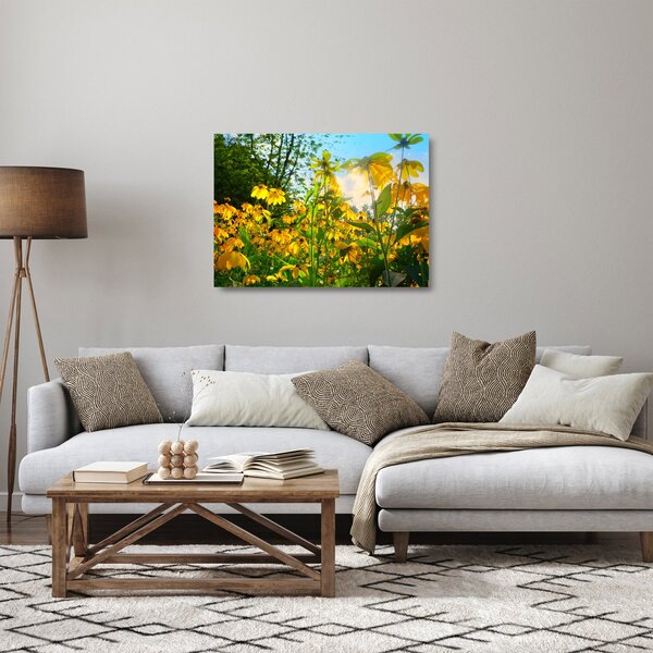 Staklena slika žutog cvijeća (70x50 cm)
