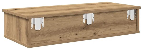 Zidna polica s ladicama umjetnički hrast izrađeno drvo - hrast artisan 80 x 34 x 17 cm 1 1