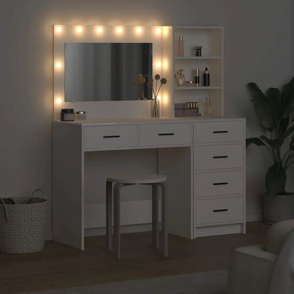 Toaletni stol 2 kom. Bijelo 78.5 x 41 x 135 cm - Bijelo
