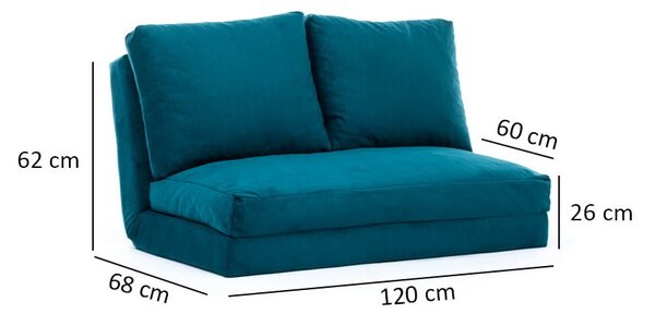 Petrolej zelena sklopiva sofa 120 cm Taida – Balcab Home