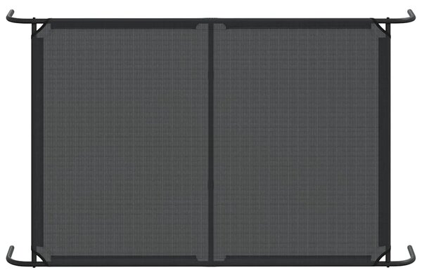 Povišeni krevet za pse crni 150x90x20 cm tekstil i čelik - Crna 150 x 90 cm Tekstilen Crna