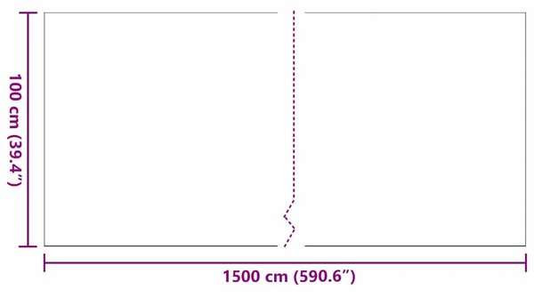 Umjetna trava 1500 x 100 x 3 cm PP i PE - Crna 1 x 15 m 30 mm