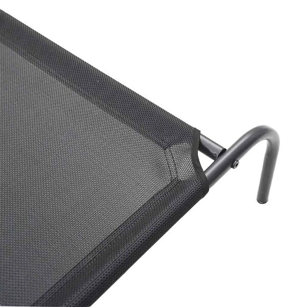 Povišeni krevet za pse crni 130x80x20 cm tekstil i čelik - Crna 130 x 80 cm Tekstilen Crna