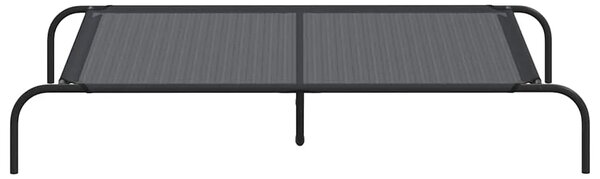 Povišeni krevet za pse crni 130x80x20 cm tekstil i čelik - Crna 130 x 80 cm Tekstilen Crna
