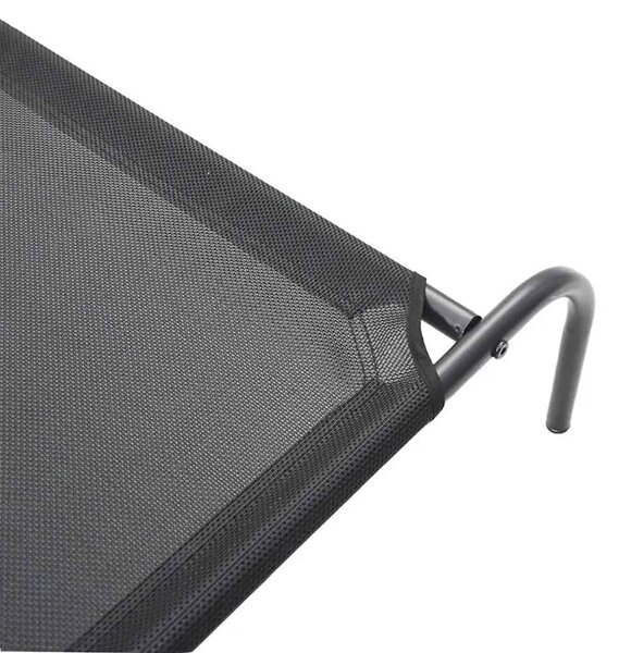 Povišeni krevet za pse crni 150x90x20 cm tekstil i čelik - Crna 150 x 90 cm Tekstilen Crna