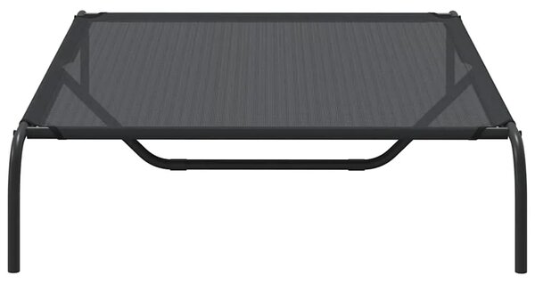 Povišeni krevet za pse crni 130x80x20 cm tekstil i čelik - Crna 130 x 80 cm Tekstilen Crna