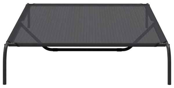 Povišeni krevet za pse crni 150x90x20 cm tekstil i čelik - Crna 150 x 90 cm Tekstilen Crna