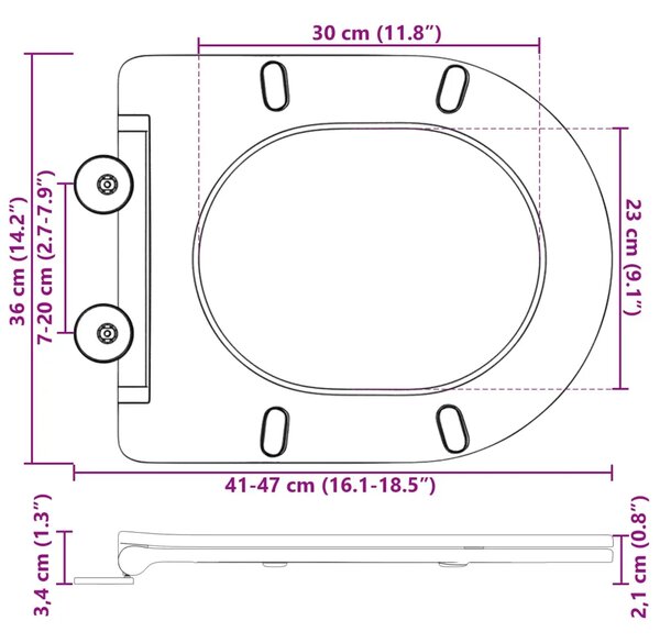 WC daska Bijela 47 x 36 x 3 4 cm Duroplast - Bijela