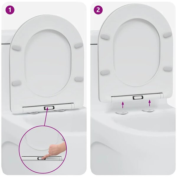 WC daska Bijela 47 x 36 x 3 4 cm Duroplast - Bijela