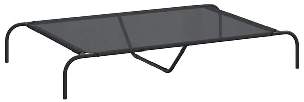 Povišeni krevet za pse crni 130x80x20 cm tekstil i čelik - Crna 130 x 80 cm Tekstilen Crna