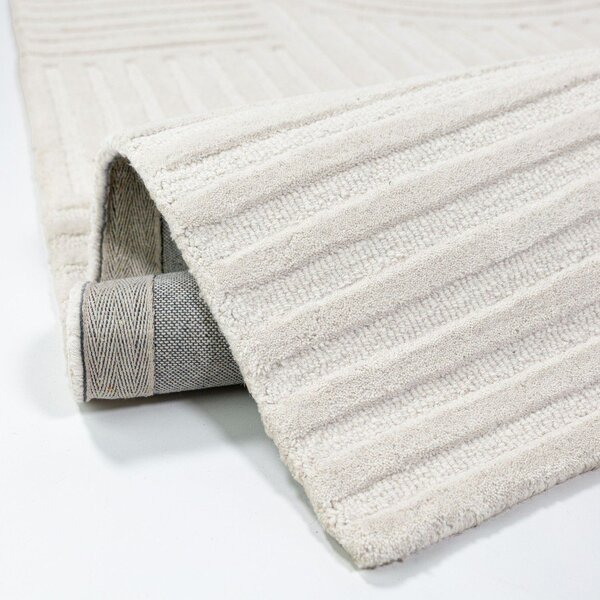 Ručno rađena vunena staza boje slonovače 60x230 cm Zen Garden – Flair Rugs