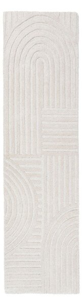 Ručno rađena vunena staza boje slonovače 60x230 cm Zen Garden – Flair Rugs