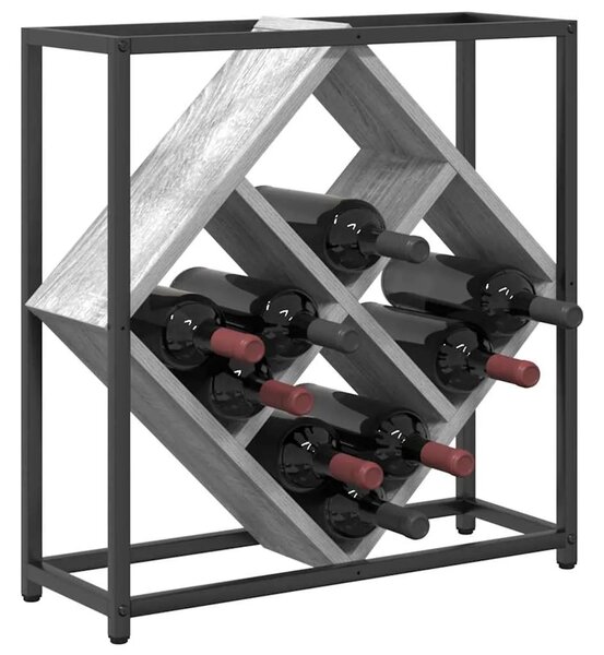 Stalak za vino 16 boca Konstruirano drvo Siva Sonoma - Sivi hrast sonoma