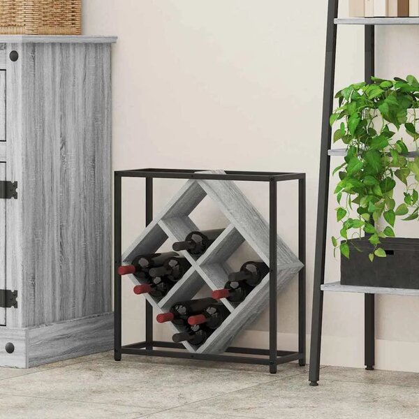 Stalak za vino 16 boca Konstruirano drvo Siva Sonoma - Sivi hrast sonoma