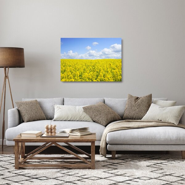 Staklena slika žutog polja (70x50 cm)